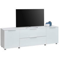 LOWBOARD  in 180/54/40 cm  - Weiss Hochglanz/Chromfarben, Basics, Glas/Holzwerkstoff (180/54/40cm) - Voleo