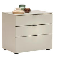 NACHTKÄSTCHEN 58/52,5/40 cm  in Sandfarben  - Sandfarben/Schwarz, KONVENTIONELL, Glas/Holzwerkstoff (58/52,5/40cm) - Moderano