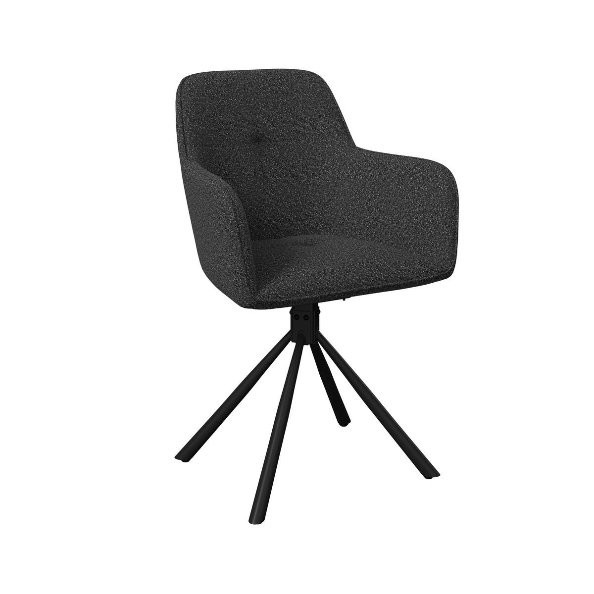 GARTENSTUHL Eisen Schwarz, Dunkelgrau  - Dunkelgrau/Schwarz, MODERN, Textil/Metall (58/86/57cm) - Ambia Garden