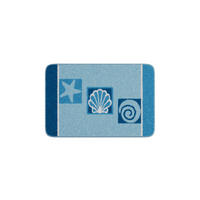 BADEMATTE Grund Blau 60/90 cm  - Blau, Basics, Kunststoff/Textil (60/90cm) - Grund