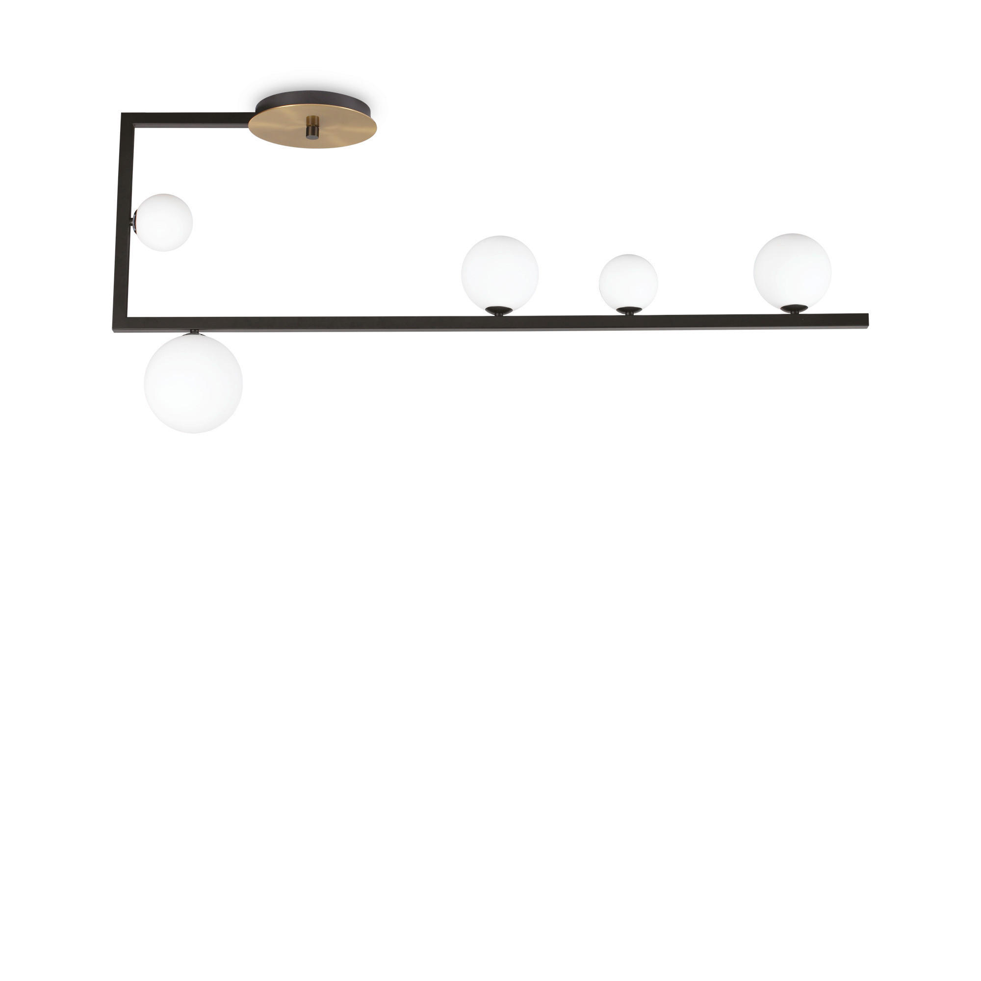 Ideal Lux Deckenleuchte Birds Pl5 Schwarz, Gold 20x50x115 cm