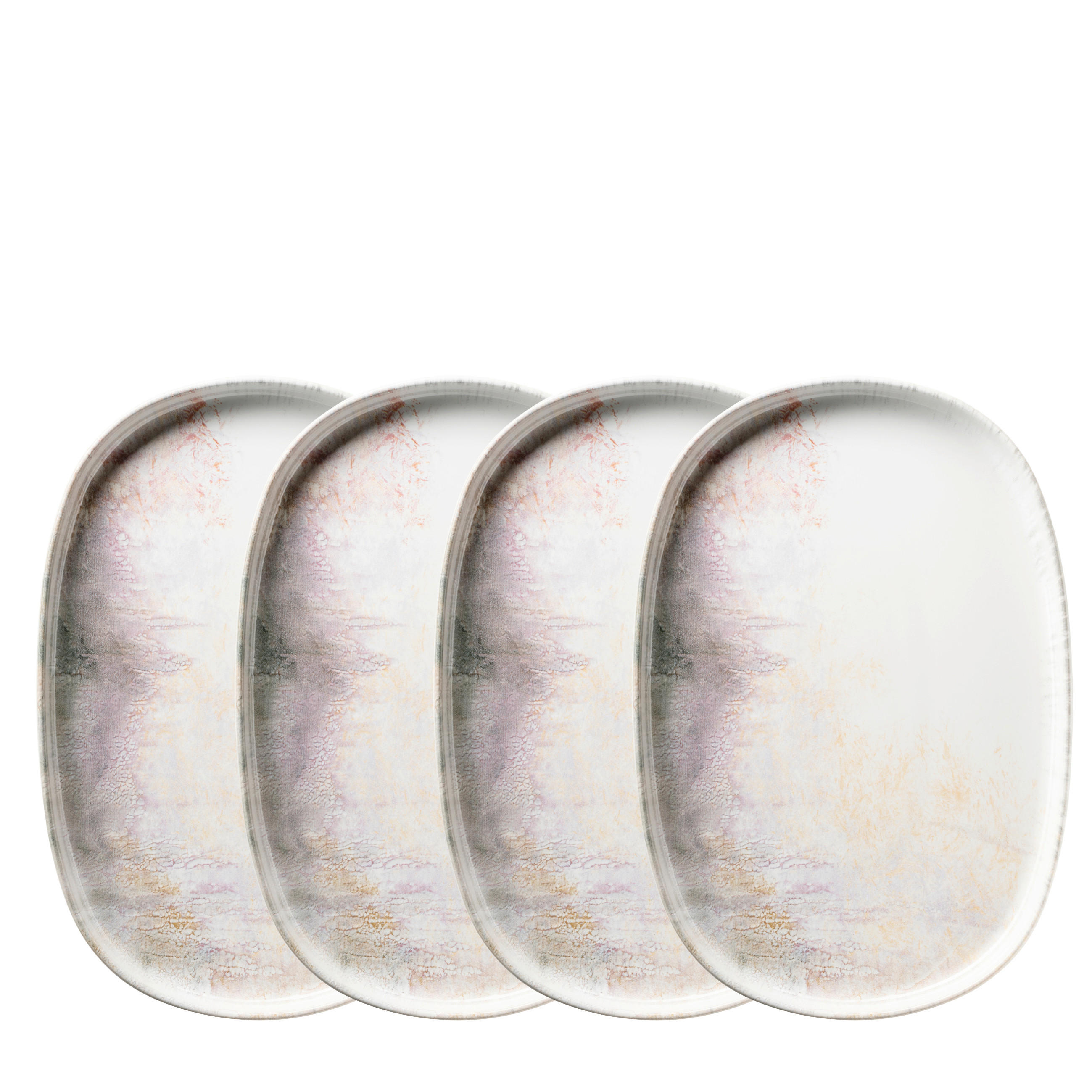 PLATTE AQUARELLIA LILA 4-teilig  - Weiss/Lila, Basics, Keramik (32/2,8/22cm) - Mäser