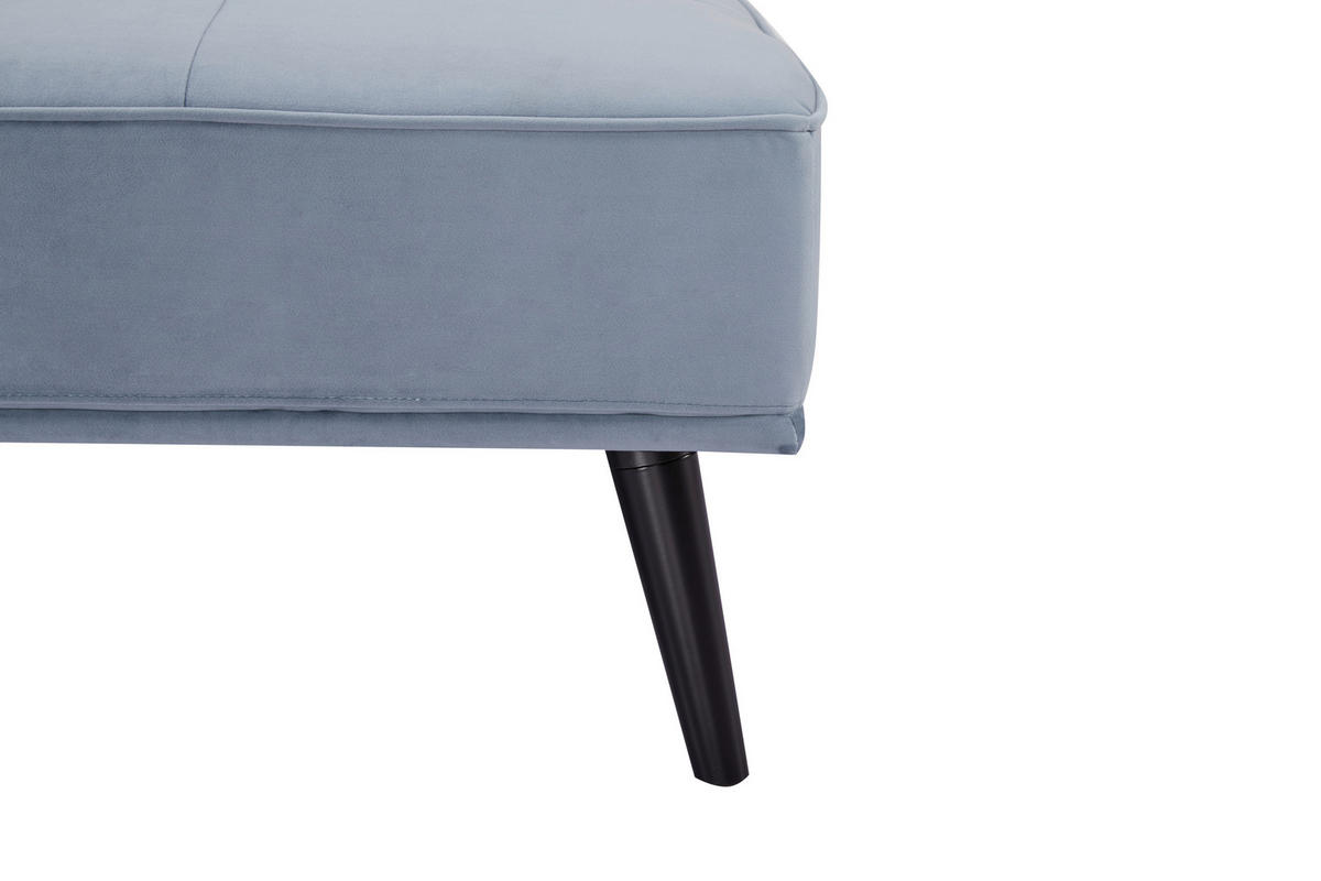 SCHLAFSOFA  in Samt Hellblau  - Schwarz/Hellblau, Trend, Holz/Textil (191/81/81cm) - Ti'me