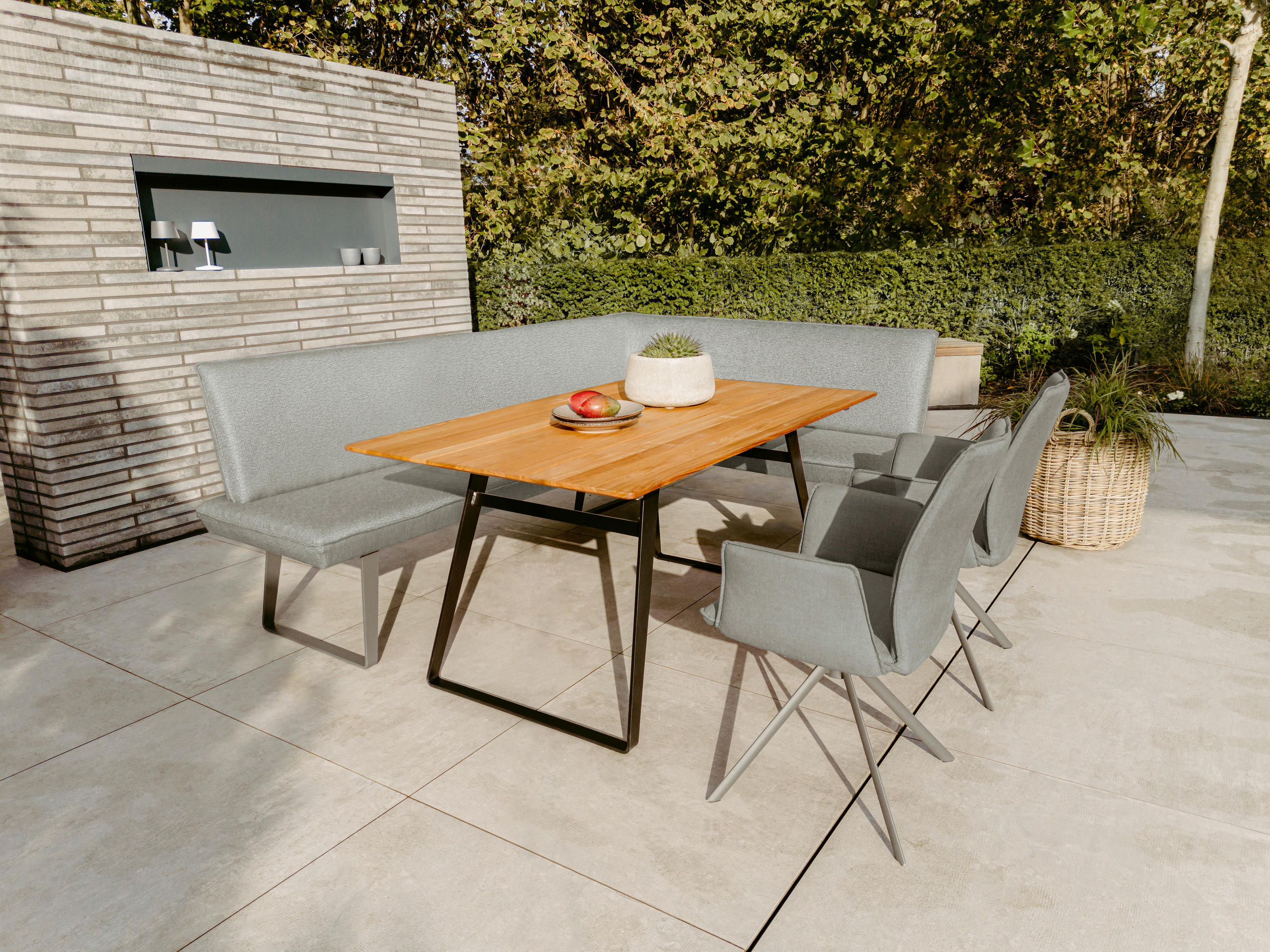 GARTENSESSEL Stahl Grau, Anthrazit  - Anthrazit/Grau, Basics, Textil/Metall (58/91/58cm)