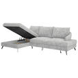 ECKSOFA in Webstoff Hellgrau  - Hellgrau/Schwarz, KONVENTIONELL, Textil/Metall (183/293cm) - Carryhome