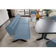 SITZBANK 220/87/70-86 cm  in Hellblau  - Schwarz/Hellblau, KONVENTIONELL, Textil/Metall (220/87/70-86cm) - Moderano