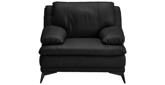 SESSEL in Echtleder Schwarz  - Schwarz, Design, Leder/Metall (115/92/98cm) - Novel