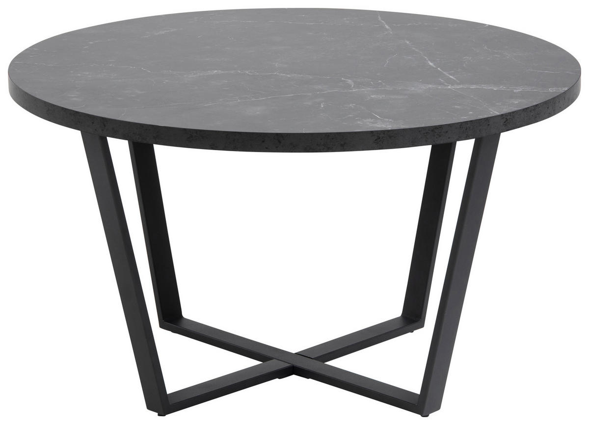 COUCHTISCH in Metall, Holzwerkstoff 77/77/44 cm  - Schwarz, Design, Holzwerkstoff/Metall (77/77/44cm) - MID.YOU