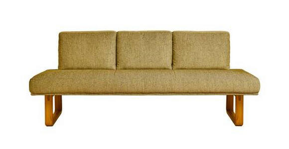 SITZBANK 224/92/78 cm  in Gelb  - Eichefarben/Gelb, Design, Holz/Textil (224/92/78cm) - Dieter Knoll