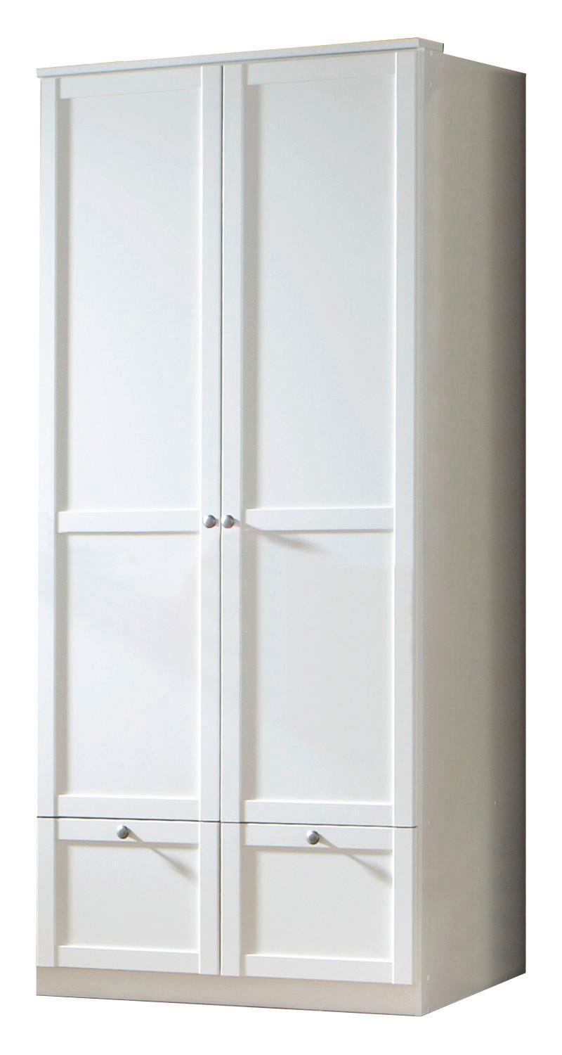 ŠATNÍ SKŘÍŇ, bílá, 90/200/58 cm - bílá/barvy zinku, Basics, kov/kompozitní dřevo (90/200/58cm)