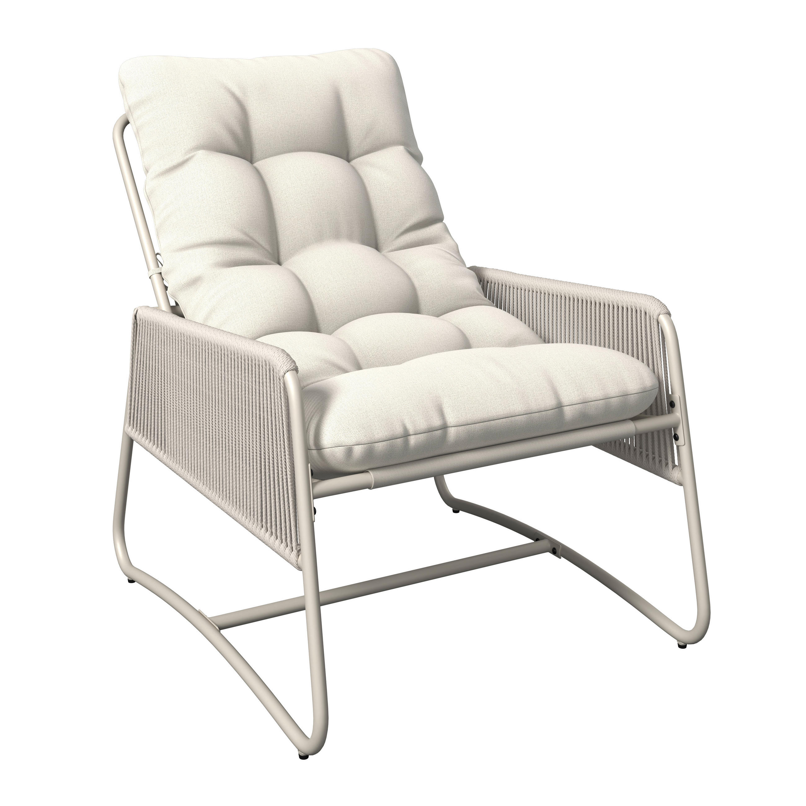 LOUNGESESSEL Beige Stahl  - Beige, MODERN, Kunststoff/Textil (68,5/84,5/96cm) - Ambia Garden