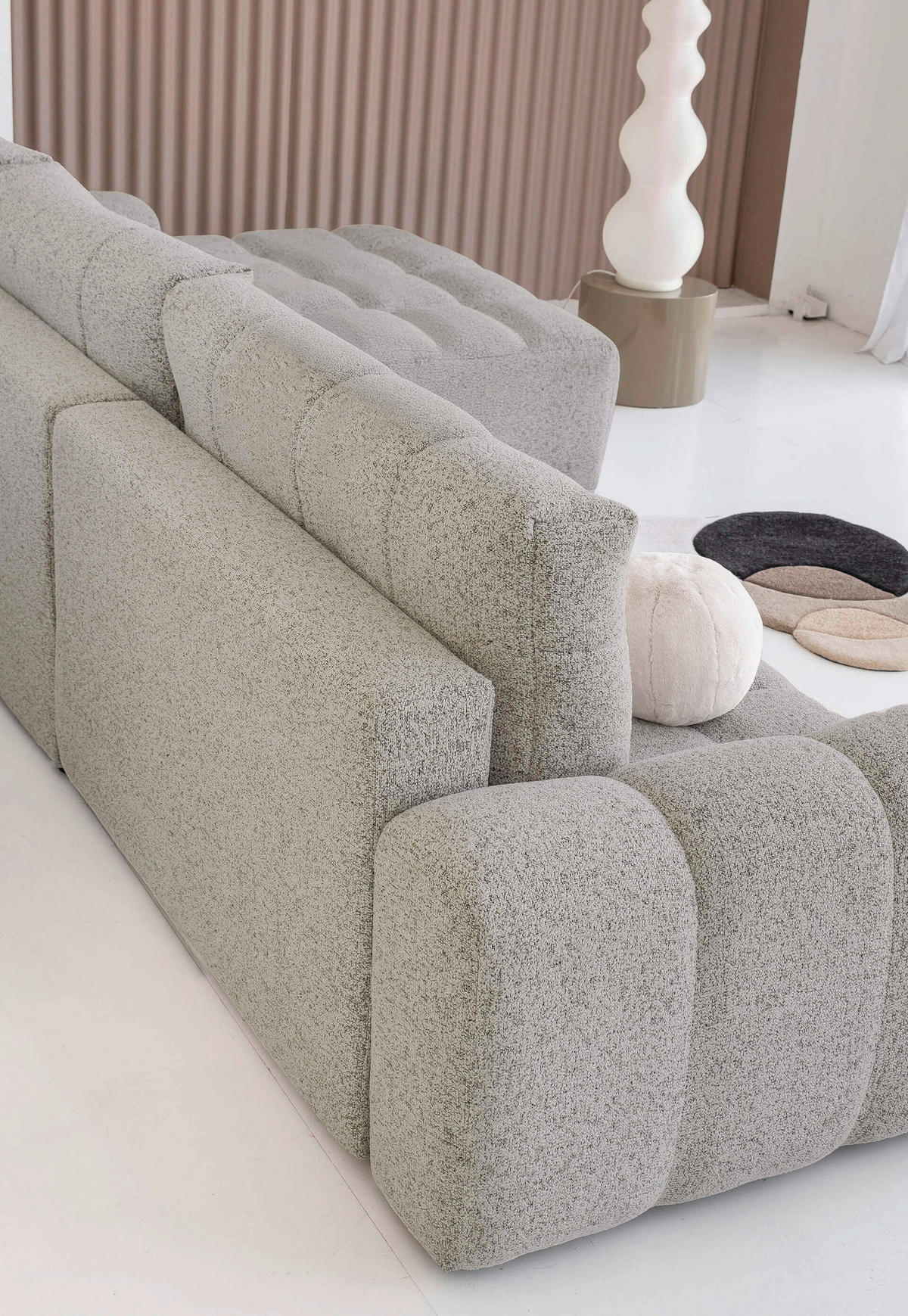 WOHNLANDSCHAFT Grau  - Schwarz/Grau, Design, Kunststoff/Textil (184/333/213cm) - MID.YOU