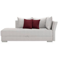 LIEGE Webstoff Weiß  - Chromfarben/Bordeaux, Design, Kunststoff/Textil (220/93/100cm) - Livetastic