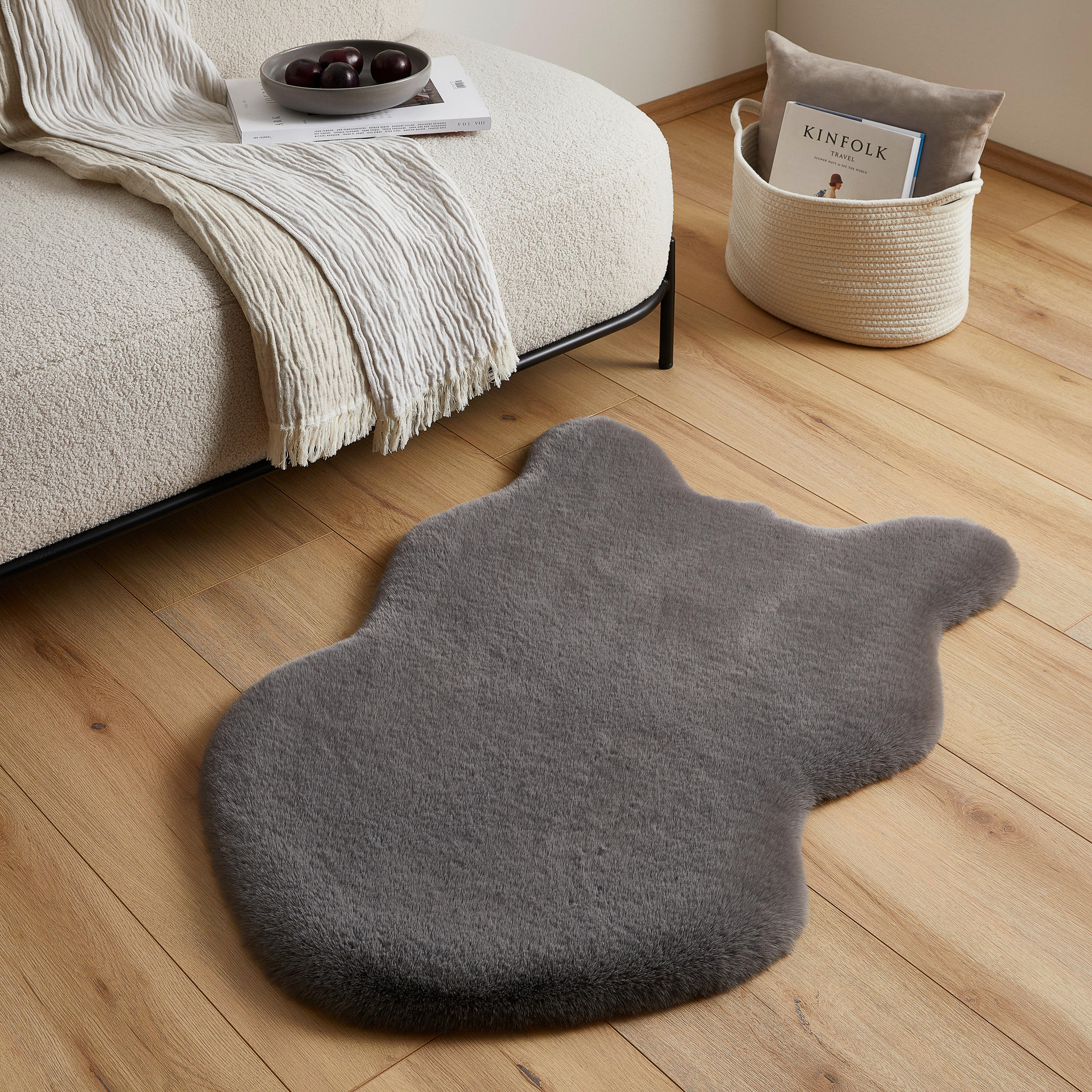 UMJETNO KRZNO 60/90 cm siva Luna New - siva, Trend, tekstil (60/90cm) - Novel