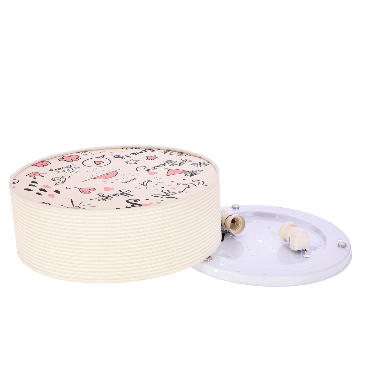 KINDERDECKENLEUCHTE 38/38/14 cm   - Beige/Multicolor, KONVENTIONELL, Kunststoff/Metall (38/38/14cm)