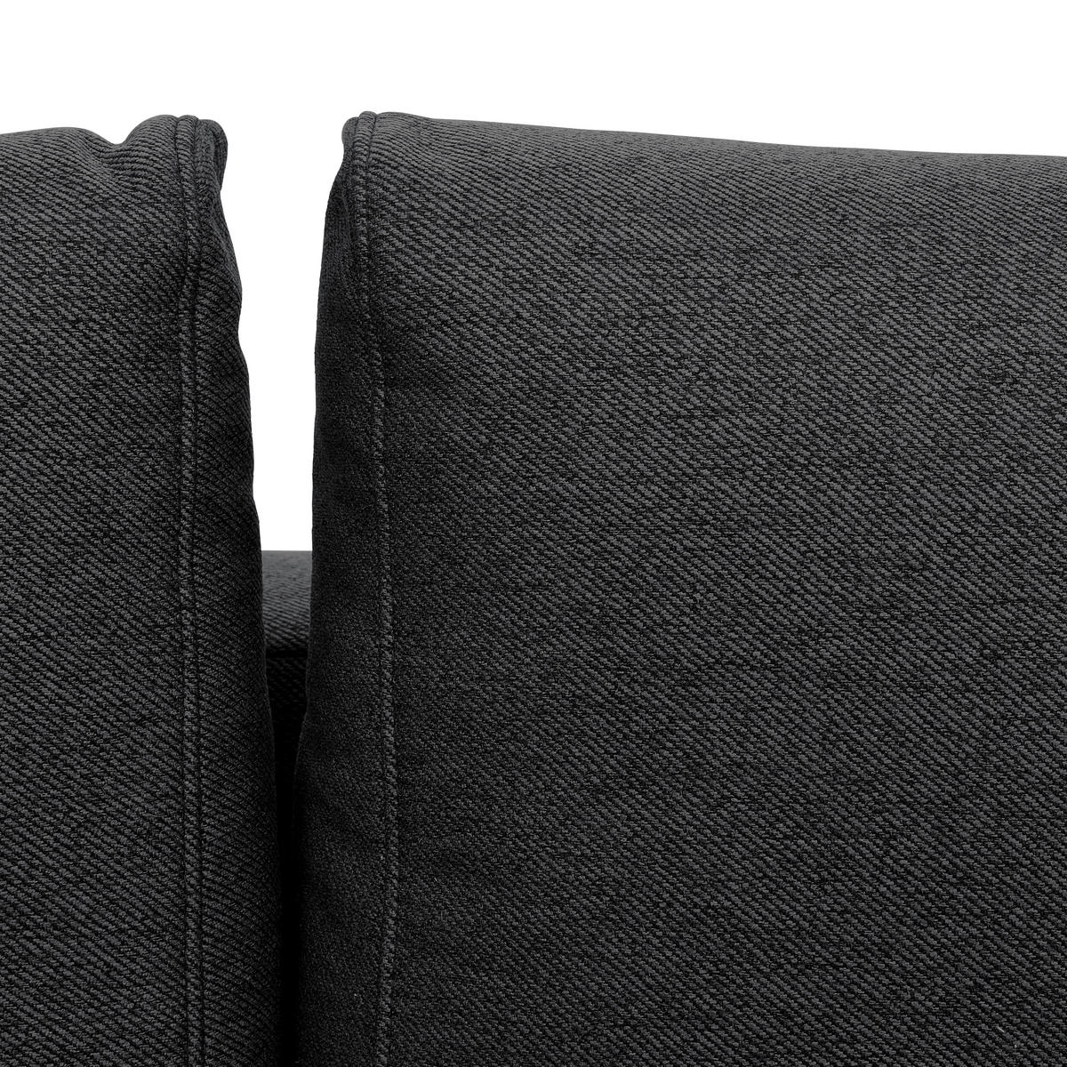 ECKSOFA in Flachgewebe Schwarz  - Eiche Wotan/Schwarz, Konventionell, Holz/Textil (255/157cm) - Carryhome