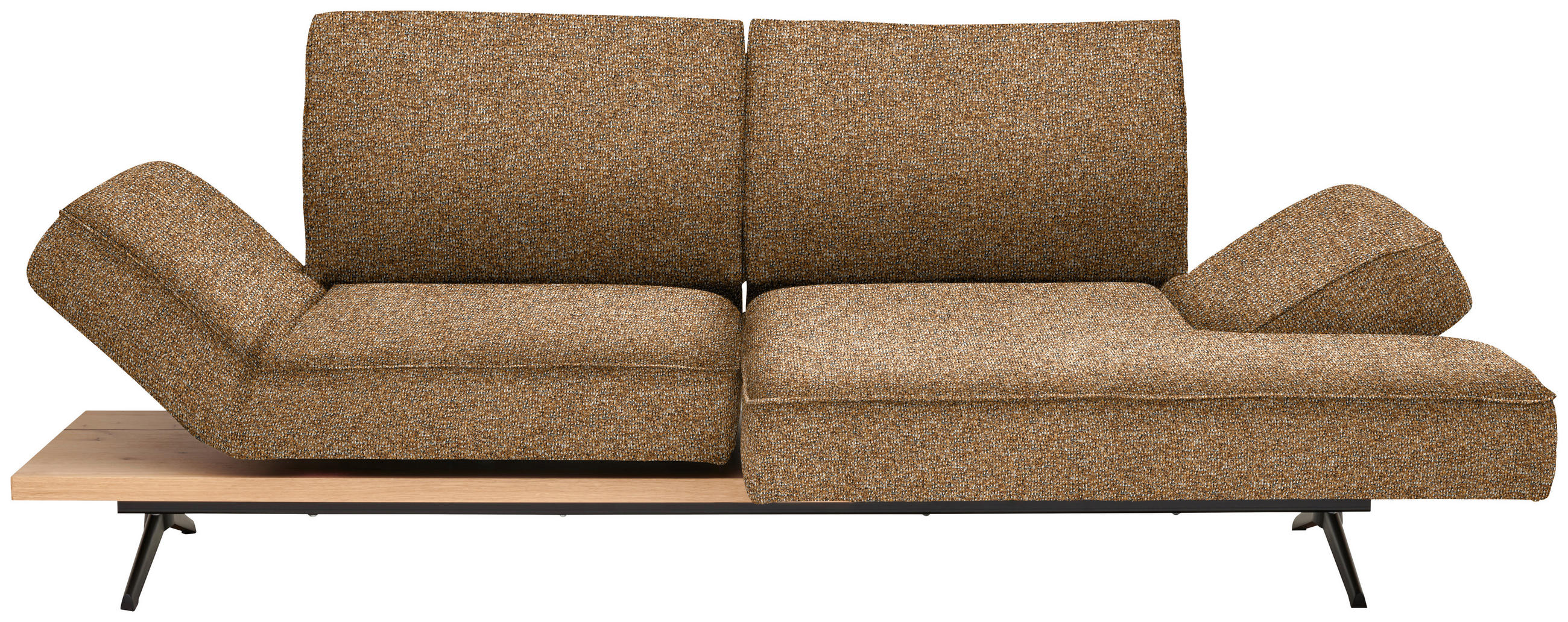 ECKSOFA Chenille Cognac  - Cognac/Schwarz, Design, Holz/Textil (240/132cm) - Koinor