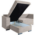 ECKSOFA Beige Cord - Beige/Schwarz, KONVENTIONELL, Textil/Metall (168/258cm) - Carryhome