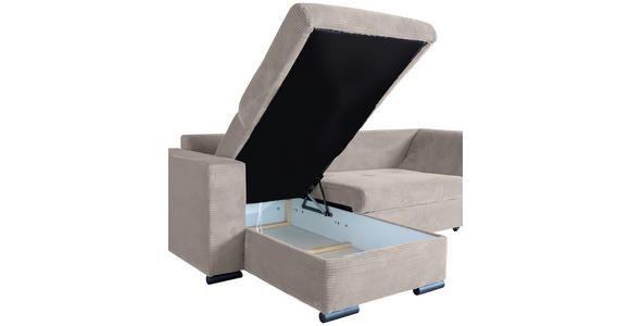 ECKSOFA Beige Cord - Beige/Schwarz, KONVENTIONELL, Textil/Metall (168/258cm) - Carryhome