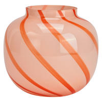 VASE  - Hellrosa/Rot, Basics, Keramik (20/18/20cm)