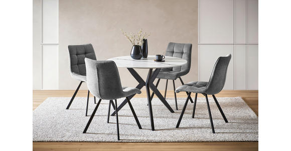 ESSTISCH in Metall, Keramik 100/100/76 cm  - Beige/Schwarz, Design, Keramik/Metall (100/100/76cm) - Xora