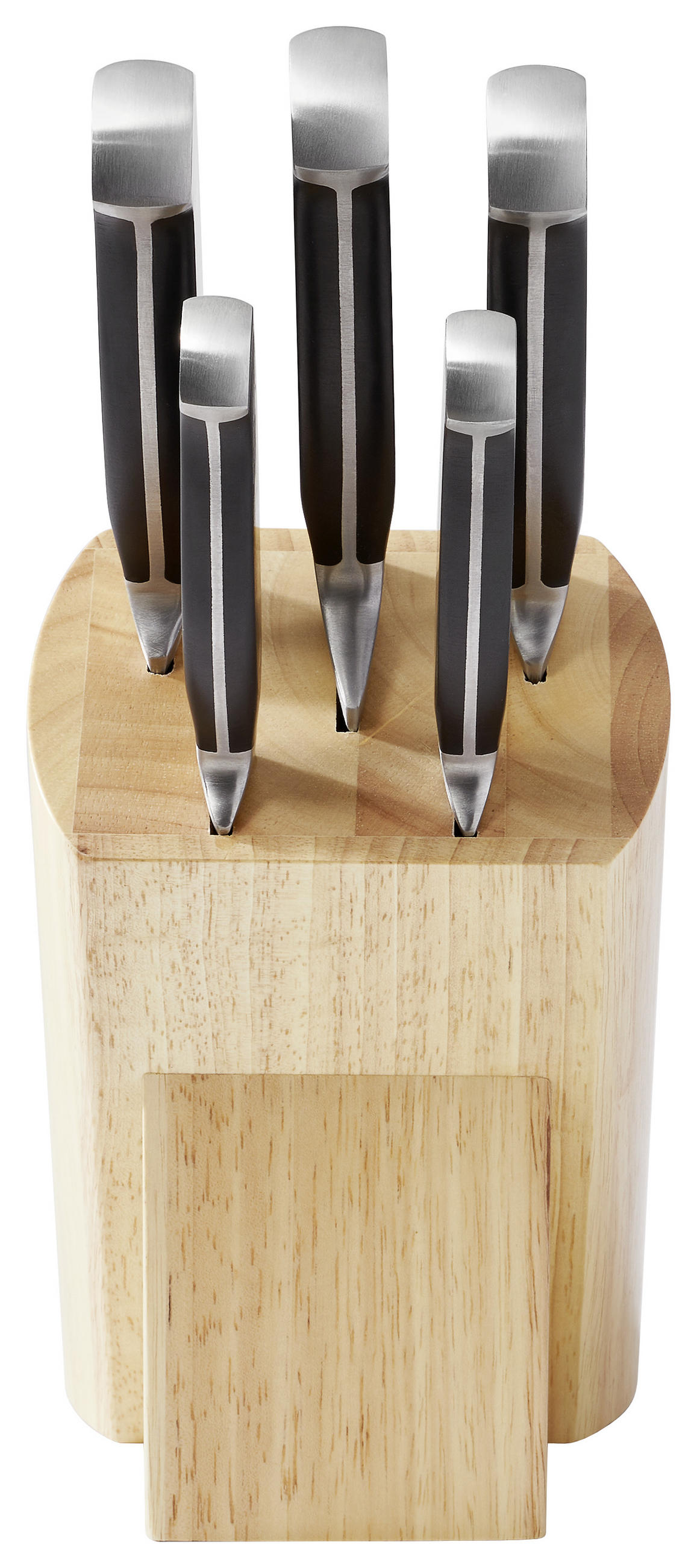 MESSERBLOCK Sharpcut 6-teilig  - Hellbraun/Edelstahlfarben, KONVENTIONELL, Holz/Metall - Justinus
