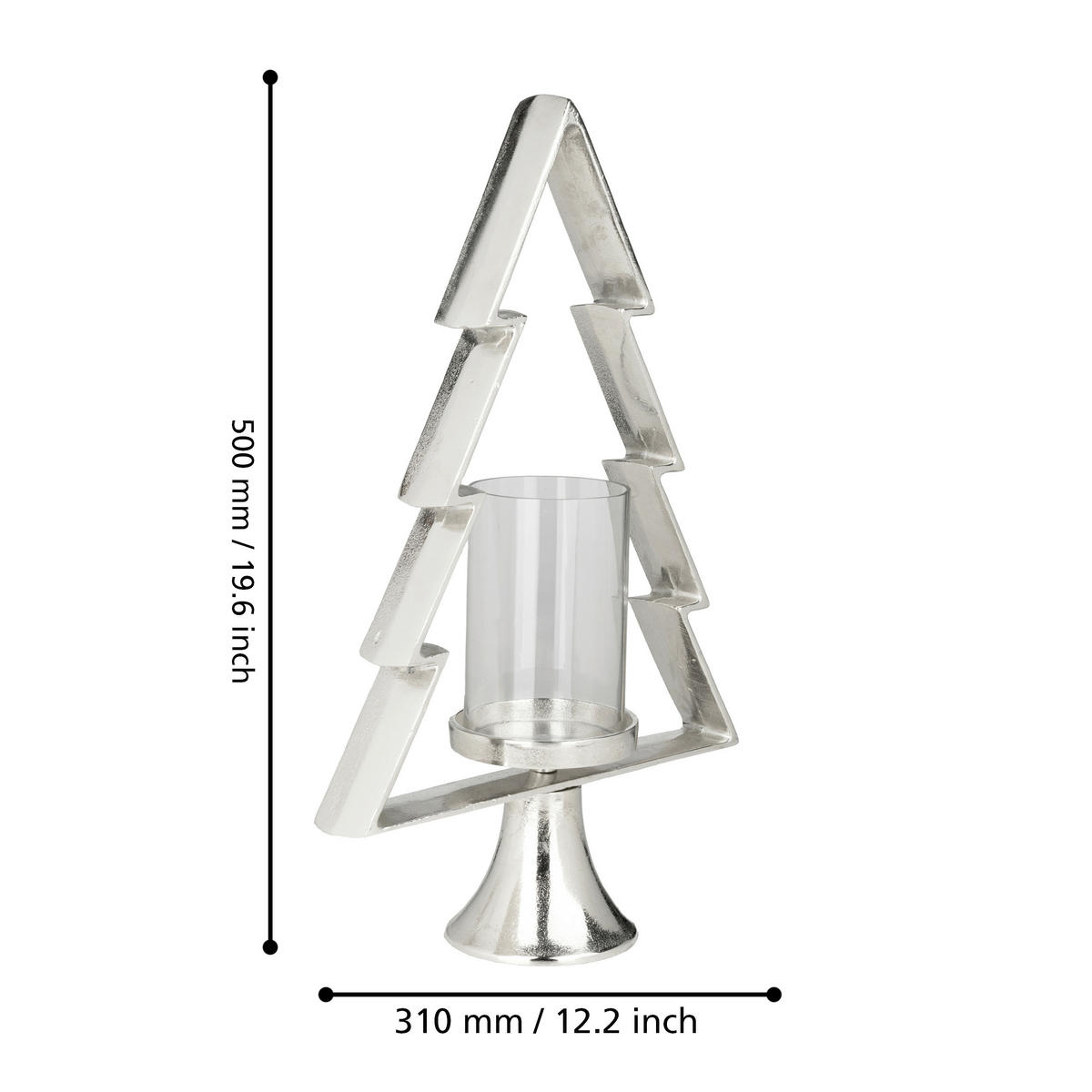 KERZENHALTER - Klar/Chromfarben, LIFESTYLE, Glas/Metall (31/11.5/50cm)
