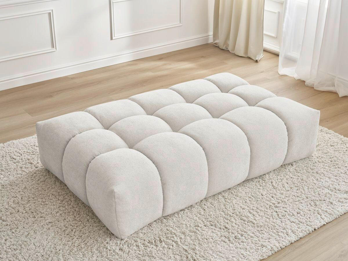 HOCKER EVEREST Struktur Beige  - Beige/Schwarz, MODERN, Kunststoff/Textil (166/100/40cm)