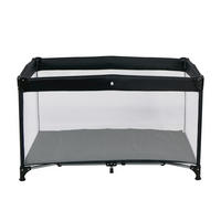 REISEBETT Schwarz  - Schwarz, Basics, Kunststoff/Textil (120/60/74cm) - My Baby Lou