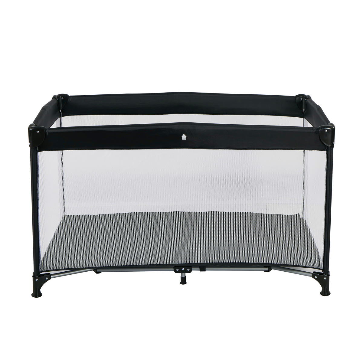 REISEBETT Schwarz  - Schwarz, Basics, Kunststoff/Textil (120/60/74cm) - My Baby Lou