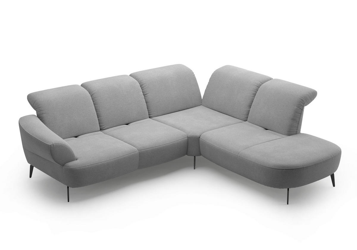 ECKSOFA in Mikrofaser Grau  302/270 cm  - Schwarz/Grau, MODERN, Textil/Metall (302/270cm) - Sit & More
