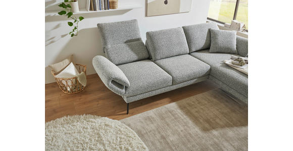 ECKSOFA  in Flachgewebe Blaugrau  175-224/255-365 cm  - Blaugrau/Schwarz, Design, Textil/Metall (175-224/255-365cm) - Dieter Knoll