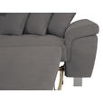 ECKSOFA inkl. Funktionen Dunkelgrau Cord  - Dunkelgrau/Silberfarben, Design, Textil/Metall (226/257cm) - Xora