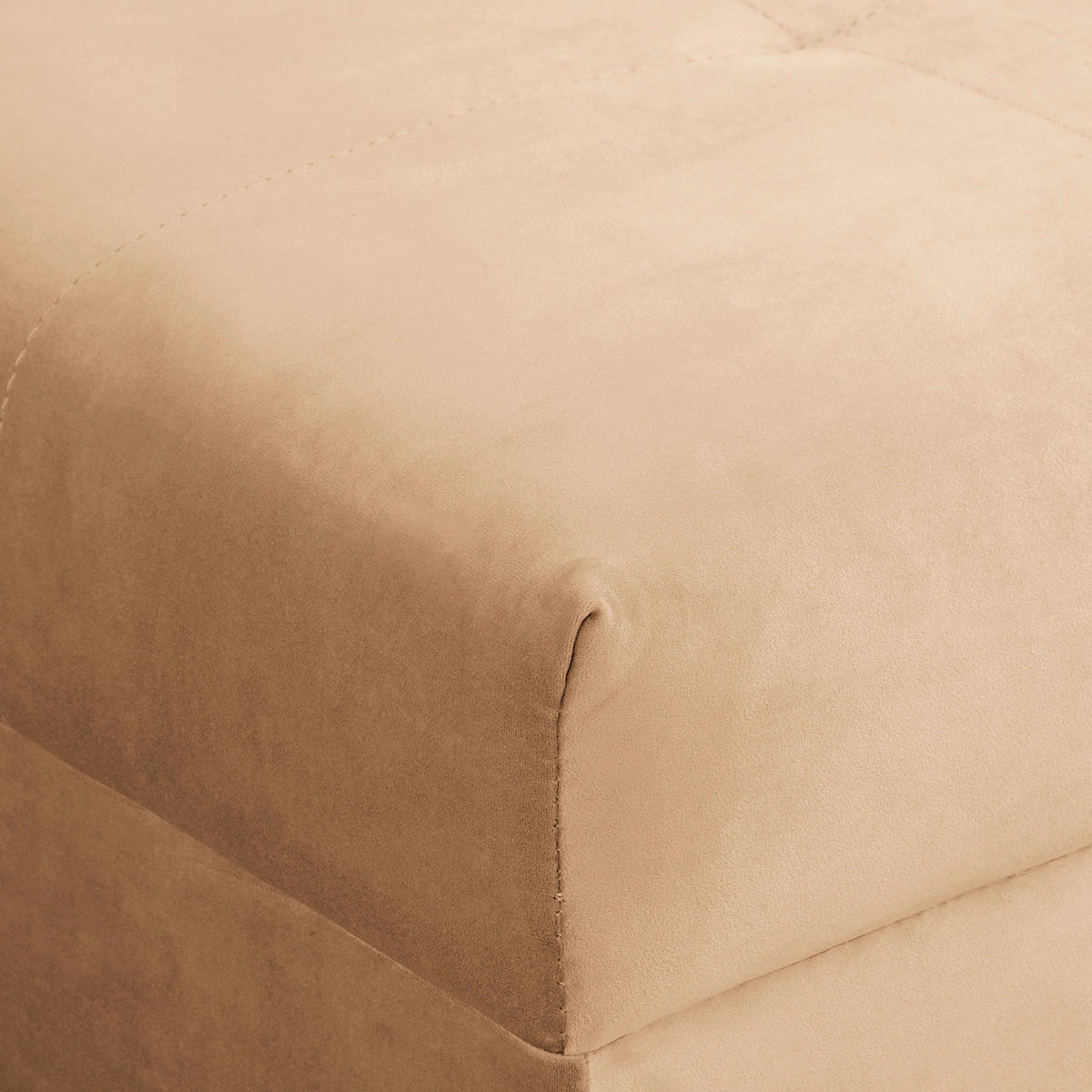 ECKSOFA inkl. Hocker Ariella in Samt Hellbraun  161/231 cm  - Hellbraun/Naturfarben, Design, Holz/Textil (161/231cm) - Livetastic