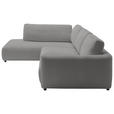 ECKSOFA  in Chenille Grau  224/307 cm  - Schwarz/Grau, KONVENTIONELL, Kunststoff/Textil (224/307cm) - Hom`in