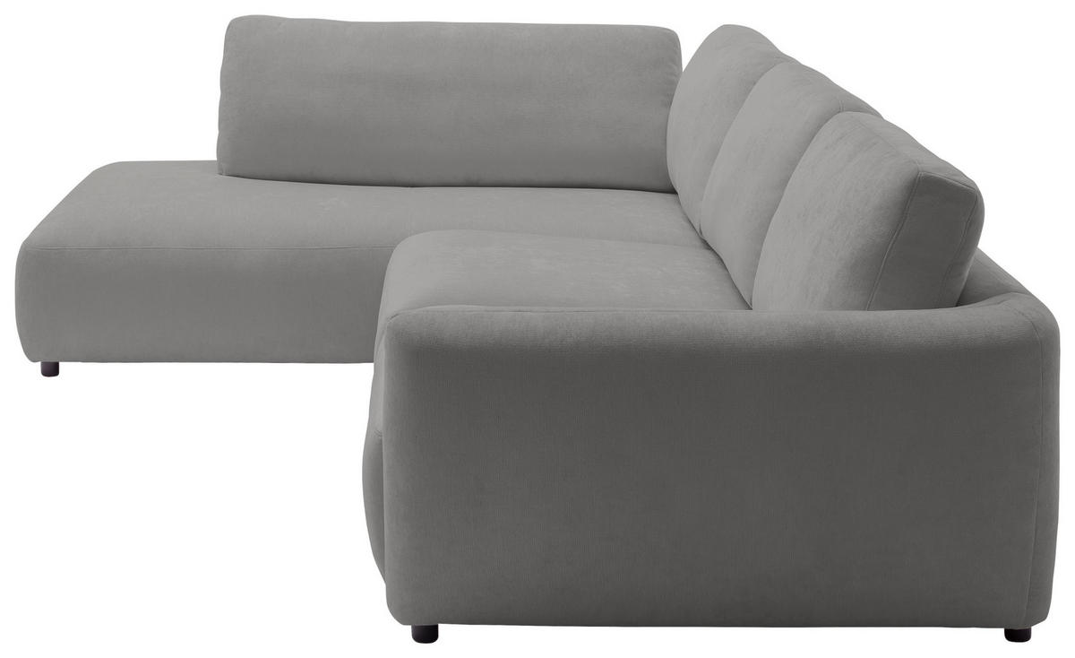 ECKSOFA Chenille Grau  - Schwarz/Grau, Konventionell, Kunststoff/Textil (224/307cm) - Hom`in