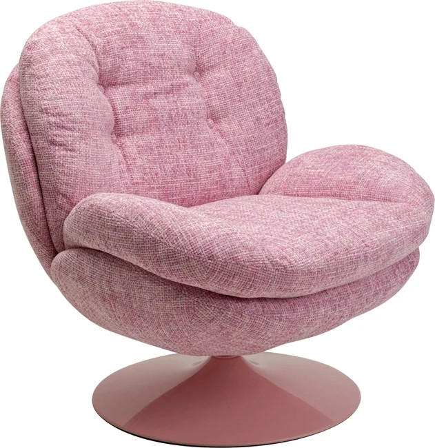 SESSEL in Struktur Hellrosa  - Hellrosa, Design, Textil/Metall (84/86/89cm) - Kare-Design