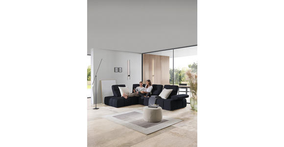 ECKSOFA in Struktur Schwarz 233/313 cm - Schwarz, Design, Kunststoff/Textil (233/313cm) - Emilio Belluti
