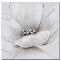 ÖLGEMÄLDE Blumen 30/30 cm  - Hellbraun/Hellgrau, KONVENTIONELL, Holz/Kunststoff (30/30cm) - Monee