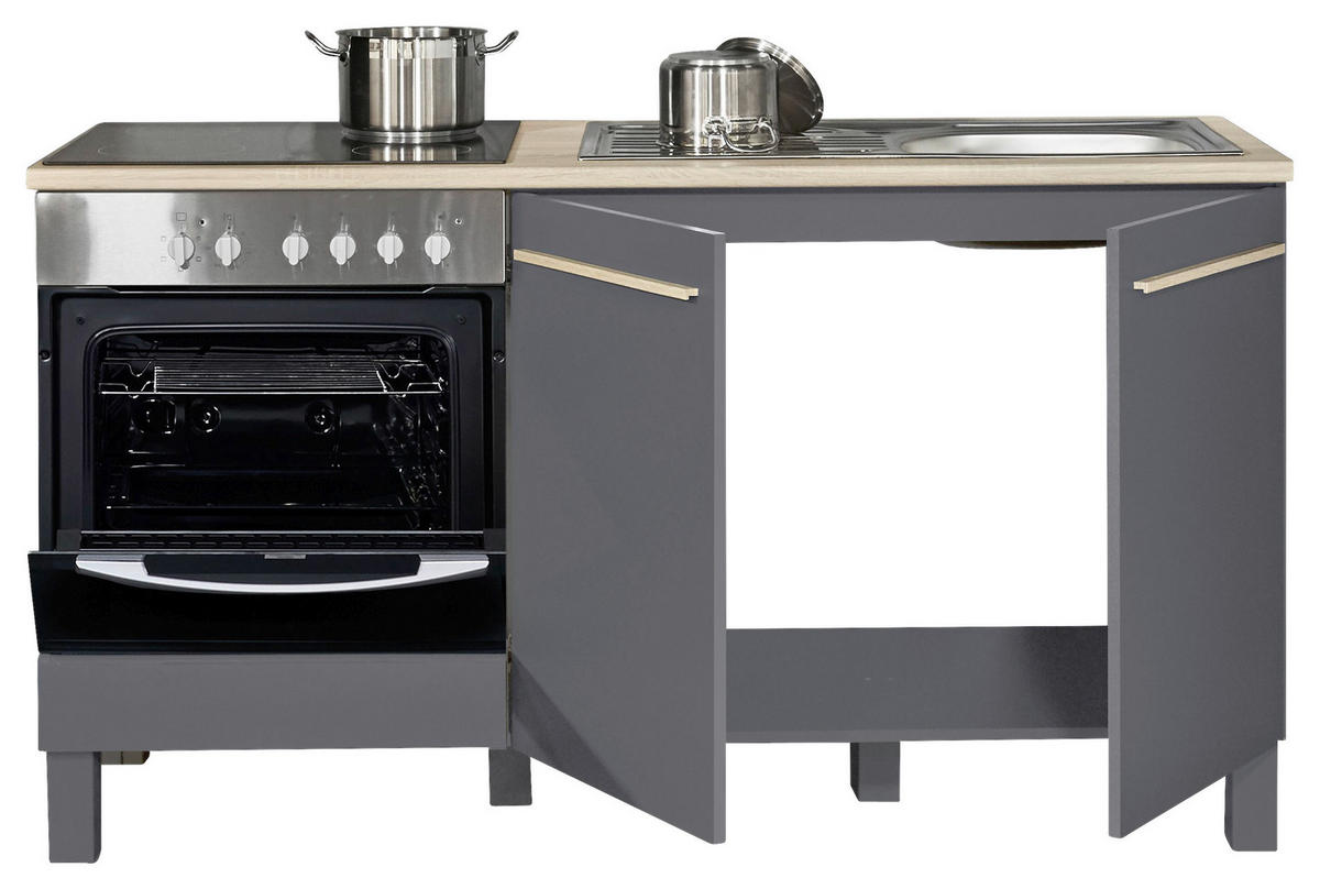 KUCHYŇSKÁ LINKA BILBERRY 160 - Sonoma dub/antracitová, Design, kompozitní dřevo (160cm) - Carryhome