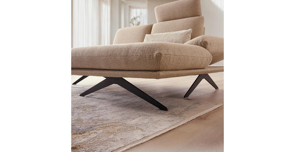 ECKSOFA  in Flachgewebe Beige  234/155 cm  - Beige/Schwarz, Design, Textil/Metall (234/155cm) - Dieter Knoll