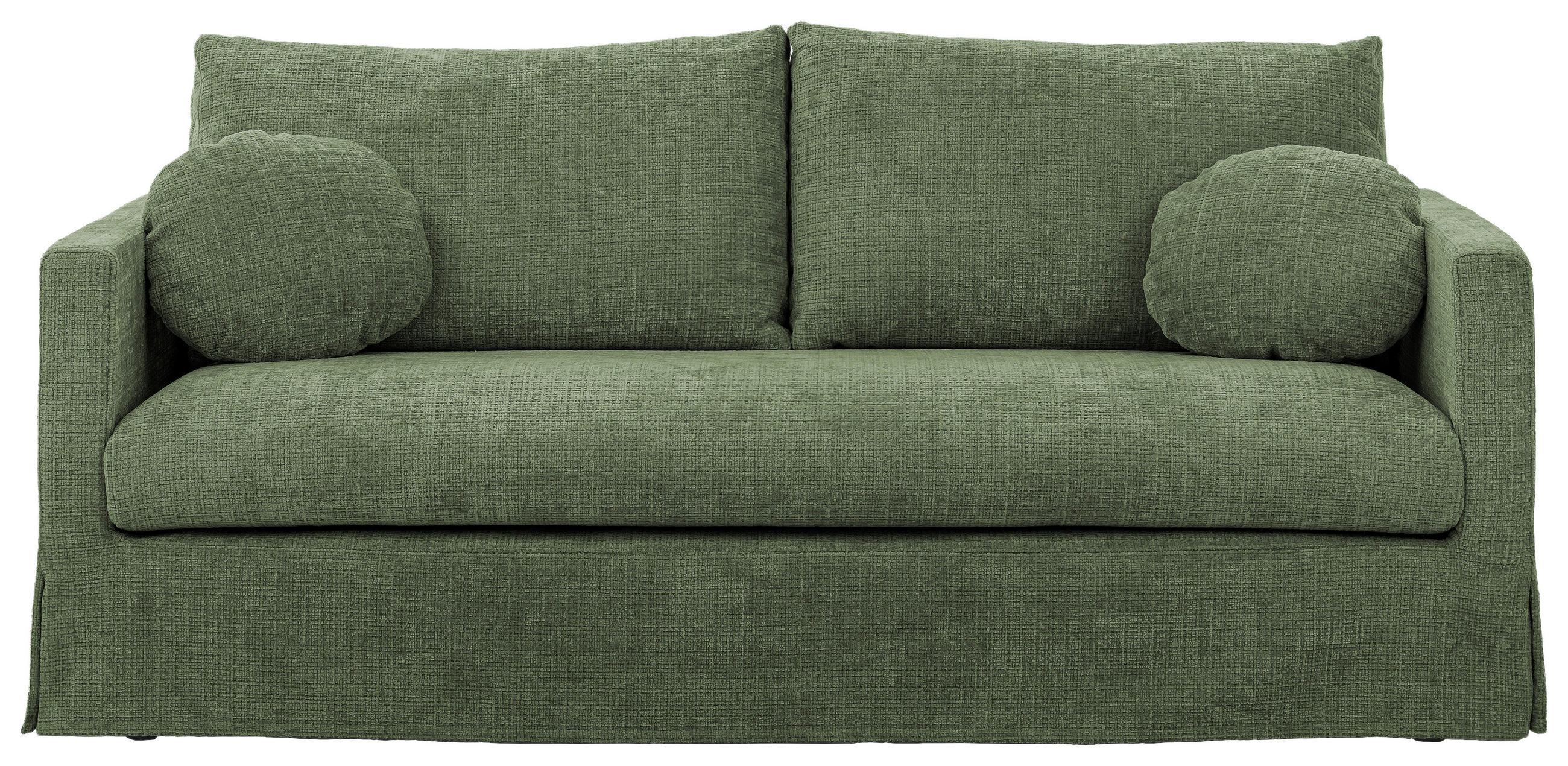 3-SITZER-HUSSENSOFA PAPHOS Chenille Grün  - Schwarz/Grün, Design, Kunststoff/Textil (195/89/95cm) - P & B