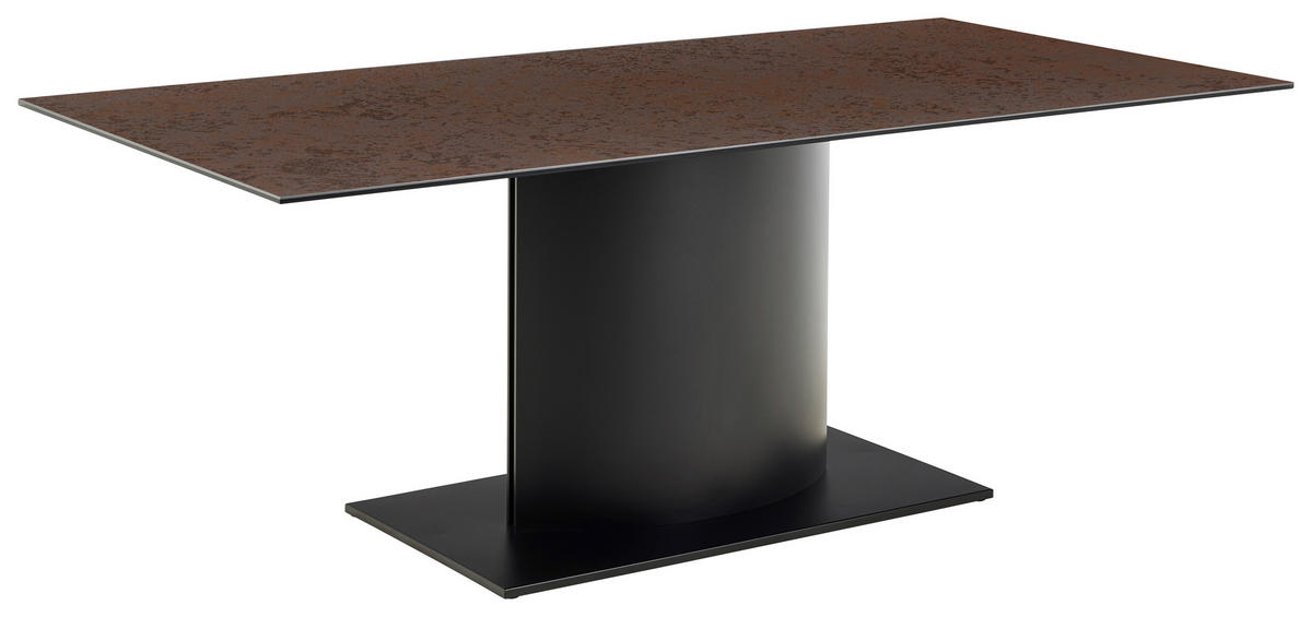 ESSTISCH in Metall, Keramik 200/100/75,5 cm  - Rostfarben/Schwarz, MODERN, Keramik/Metall (200/100/75,5cm) - MID.YOU