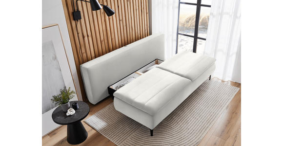 BOXSPRINGSOFA Flachgewebe Weiß - Schwarz/Weiß, KONVENTIONELL, Textil/Metall (204/93/100cm) - Novel
