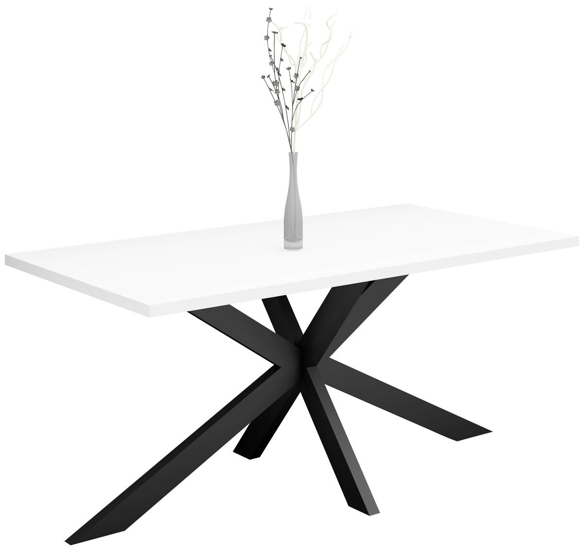 ESSTISCH rechteckig Schwarz, Weiß  - Schwarz/Weiß, MODERN, Holzwerkstoff/Metall (180/90/78cm) - Livetastic