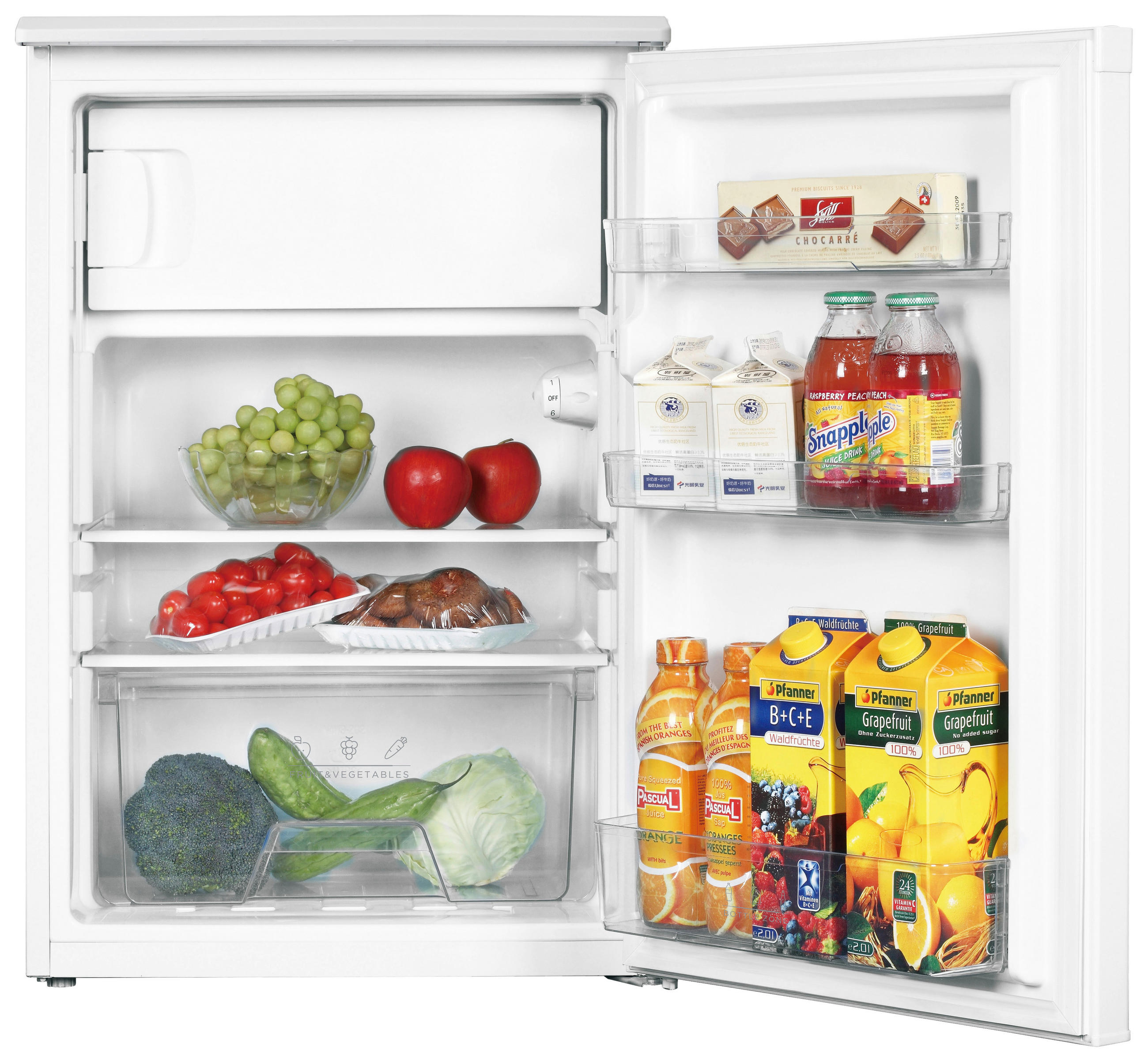 KÜHLSCHRANK 55,3/84,5/57,4 cm  - Weiß, Basics, Glas/Kunststoff (55,3/84,5/57,4cm) - Silva Schneider