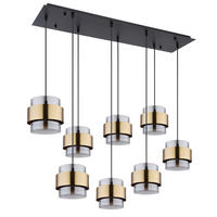 HÄNGELEUCHTE 103/31,5/120 cm   - Klar/Messingfarben, Design, Glas/Metall (103/31,5/120cm) - Globo