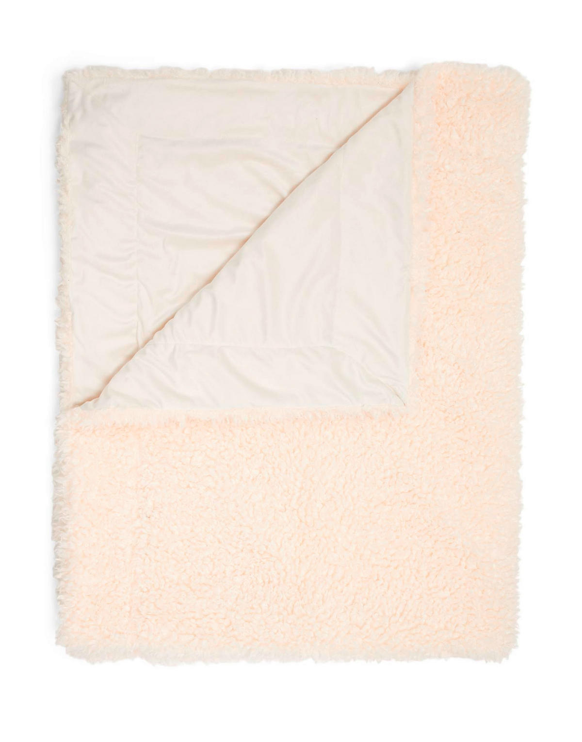 PLAID  - Sandfarben/Creme, KONVENTIONELL, Textil/Fell (150/200cm) - Essenza