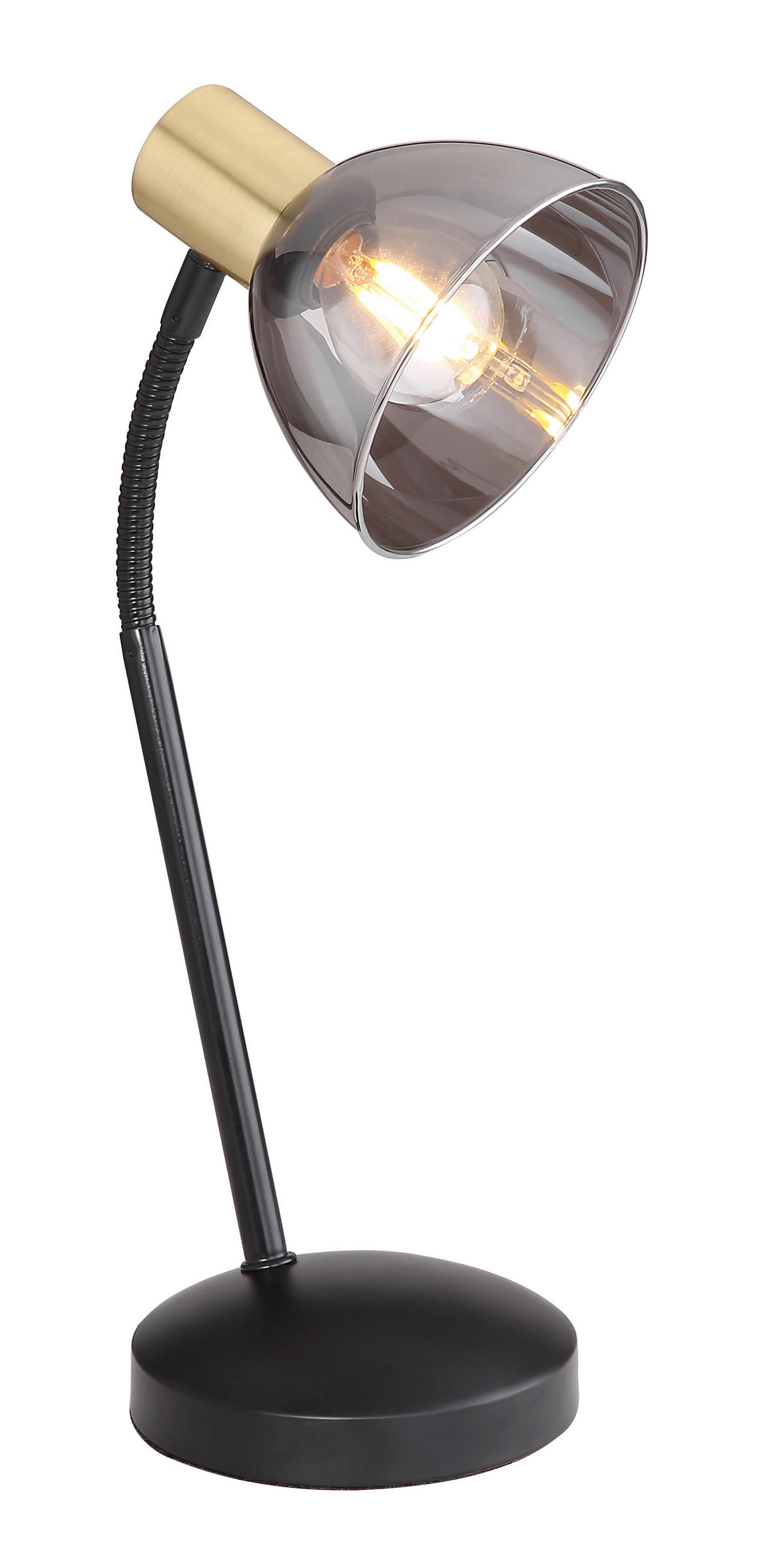 TISCHLEUCHTE - Schwarz/Bronzefarben, Design, Glas/Metall (18,5/18,5/41cm) - Globo