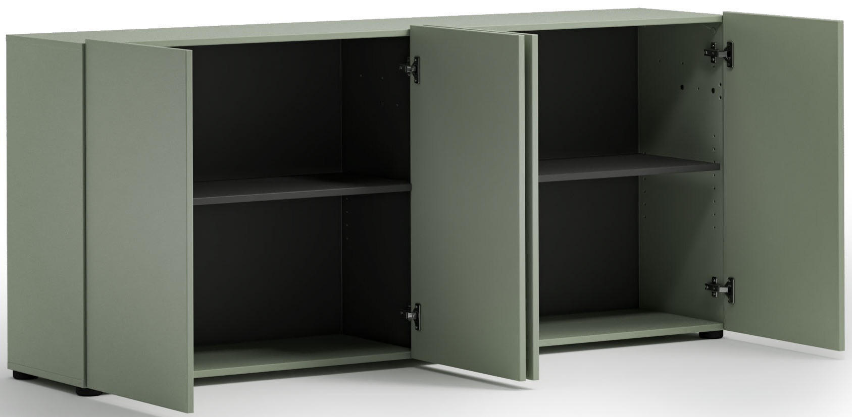 SIDEBOARD in 180/79/38 cm - Schwarz/Grün, Design, Holzwerkstoff/Kunststoff (180/79/38cm) - home24